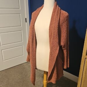 Cozy Pink Open-Front Sweater
